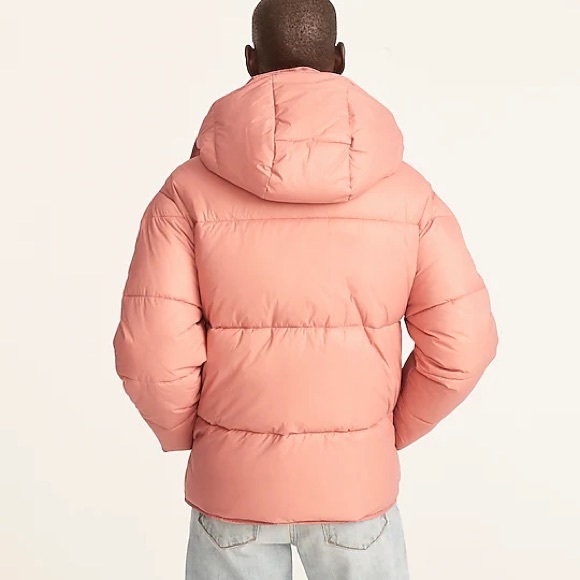 J Crew Pink Flurry Puffer Jacket With Primaloft Hooded Large Collar Size… - Picture 3 of 4